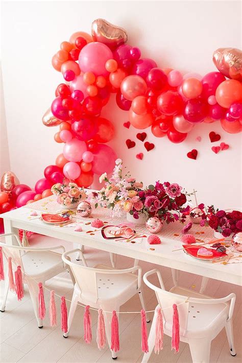 Pink and red floral Valentine's Day party | Wedding & Party Ideas | Valentines birthday party ...