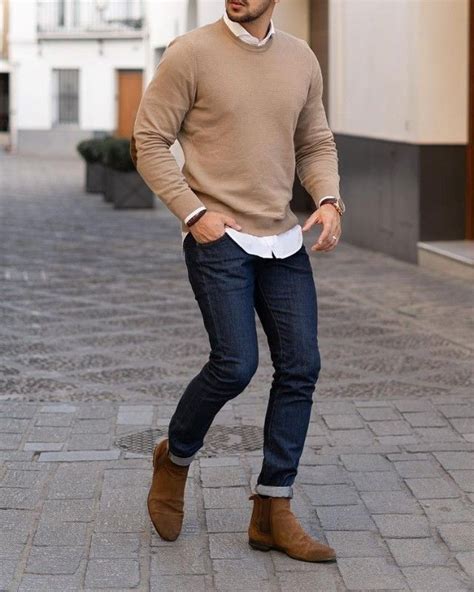 Outfit with chelsea boots | Mens business casual outfits, Sweater outfits men, Winter outfits men