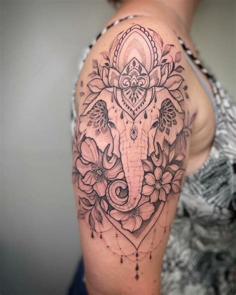 11+ Elephant Tattoo With Flowers That Will Blow Your Mind!