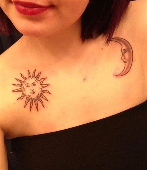 Sun Chest Tattoos | Sun tattoos, Moon tattoo, Sun tattoo designs