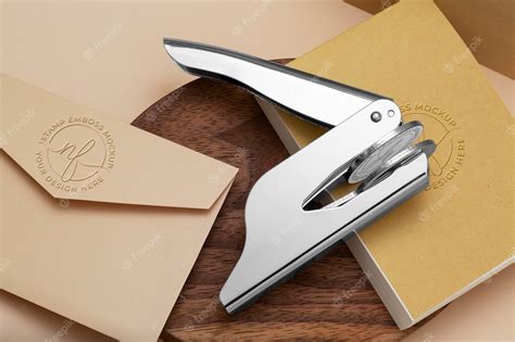 Premium PSD | Metallic stamp with embossed logo effect on paper