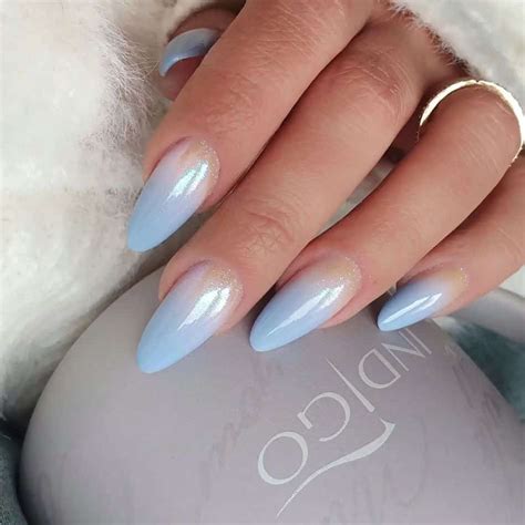 Light Blue Almond Nails