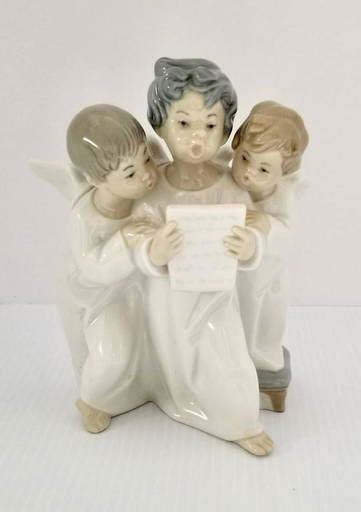 Amazing Lladro Three Angels Porcelain Figurine