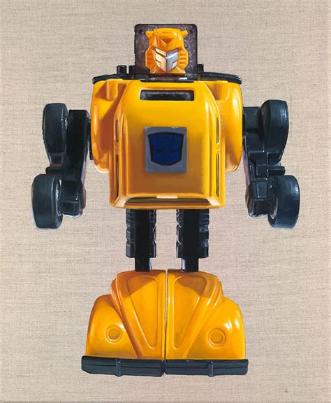 My painting of the Bumblebee G1 toy, Oil on Linen 46 x 38cm : r/transformers