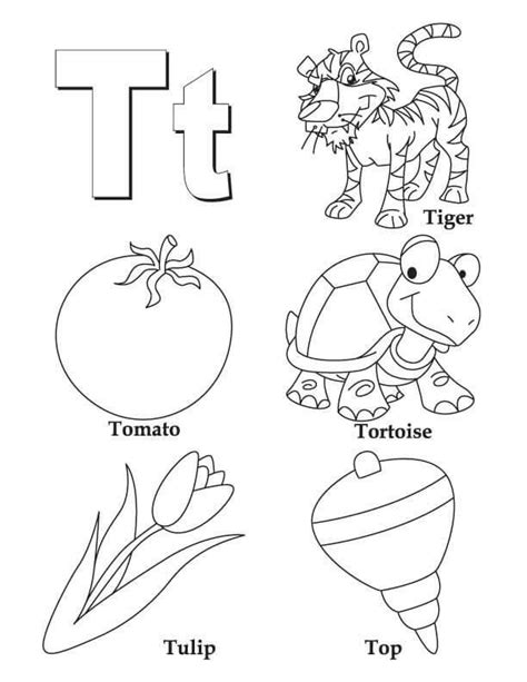 Letter T Coloring Pages - Free Printable Coloring Pages for Kids