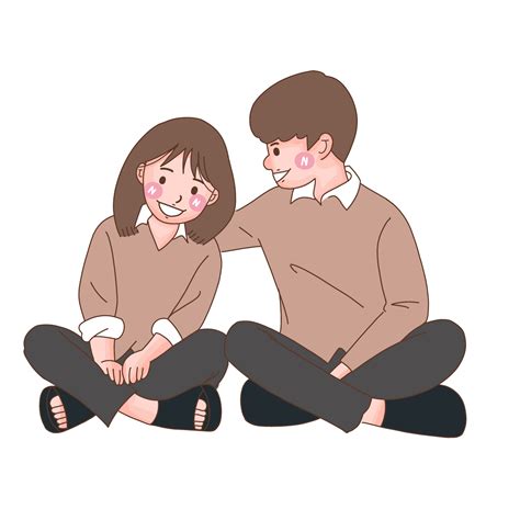 People in love, cartoon flat illustration of diverse cartoon young people actions of happiness ...