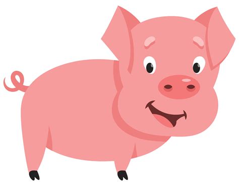 Little pig side view. Farm animal in cartoon style. 4862965 Vector Art at Vecteezy