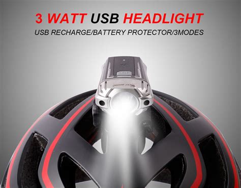 USB Rechargeable Bicycle Helmet Light CREE LED Front Bike Light | Chogory