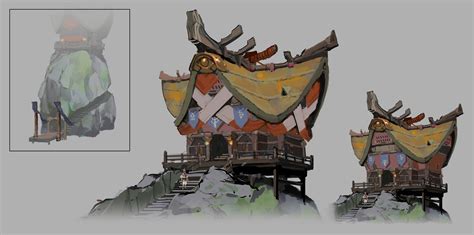 Concept Art d’une maison du village Cocorico (Artwork - Concept Arts - Breath of the Wild ...