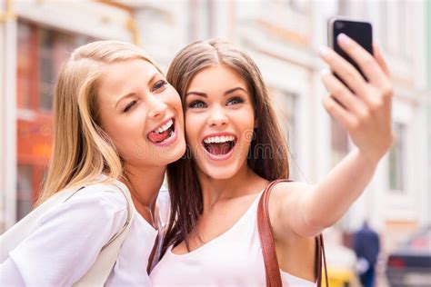 Friends making selfie. stock photo. Image of adult, femininity - 41814960