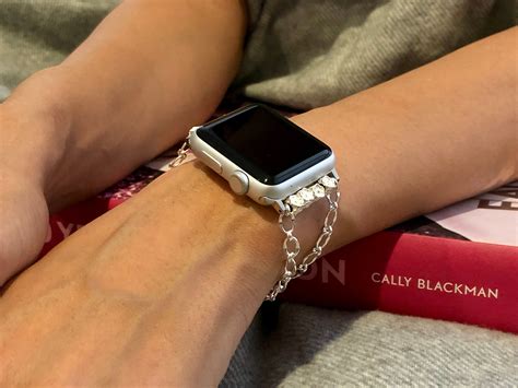 Sterling Silver Apple Watch Band 38mm 40mm 42mm 44mm 925 Silver Chain Bracelet Apple Watch ...