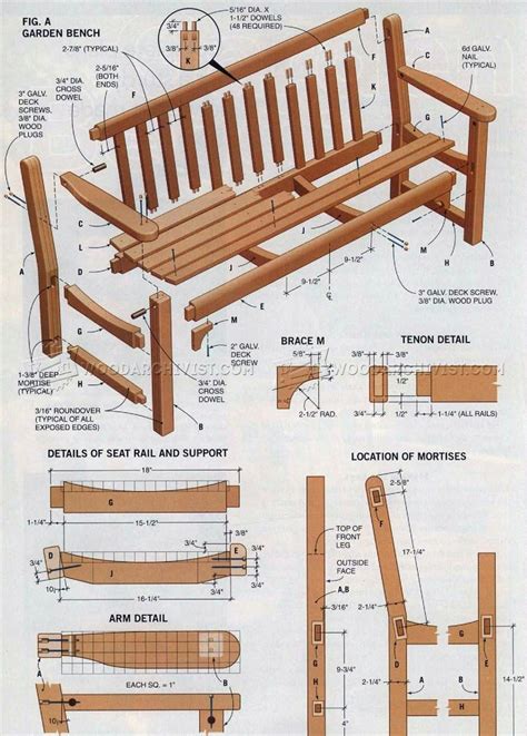 Garden Bench Plans • WoodArchivist