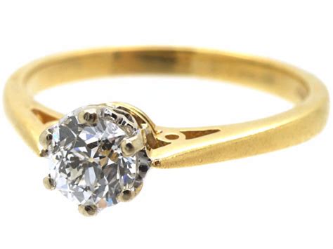 18ct Gold & Half Carat Diamond Solitaire Ring (645N) | The Antique Jewellery Company