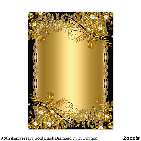 Crea desde cero tu Invitation | Zazzle.com | 50th anniversary gold, Gold and black background ...