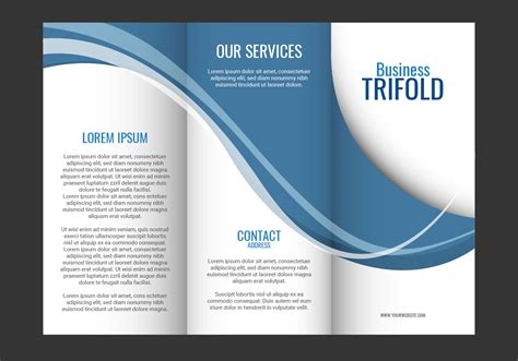 Template design of blue wave trifold brochure - Download Free Vector Art, Stock Graphics & Images