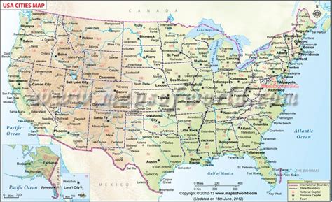 USA Cities | Usa travel map, Us map with cities, Usa map