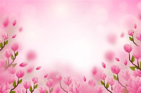 Free Vector | Realistic blurred floral background