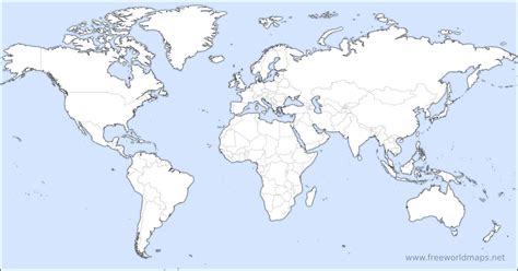 Outline Map Of The World Showing Countries