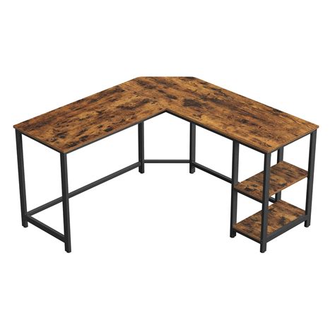 VASAGLE Corner Desk, L-Shaped Computer Table, Gaming Desk, with Storage Shelf, Space-Saving ...