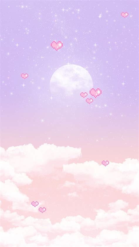 Kawaii, cute, moon, pastel, purple, HD phone wallpaper | Peakpx