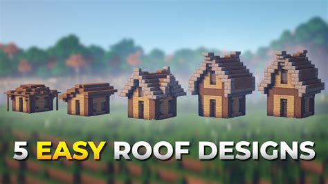 5 EASY roof designs for a small Minecraft house - YouTube