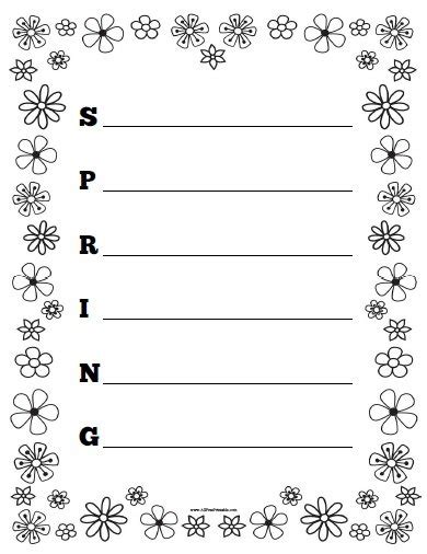 Spring Acrostic Poem Worksheet – Free Printable