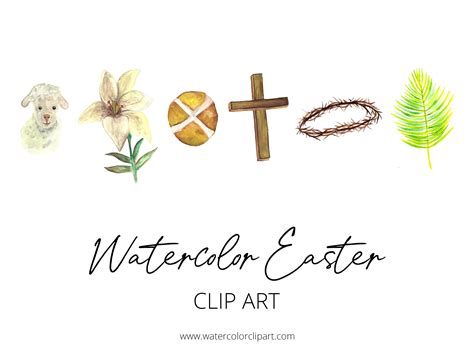 Christian Easter Clipart, Watercolor Easter Clipart, Watercolor Cross, Jesus Easter Clipart ...