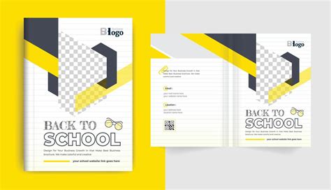 Colorful modern back to school education admission brochure cover layout design for corporate ...