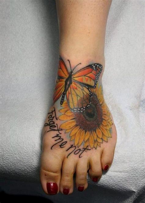 butterfly sunflower tattoo designs - Yukiko Larry