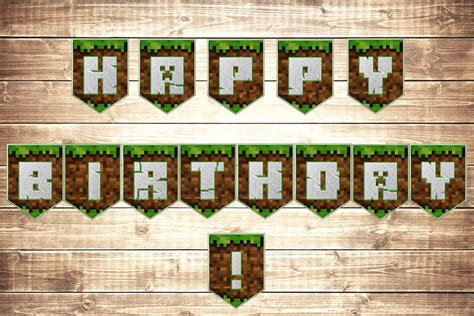 Minecraft Happy Birthday Banner Printable Free