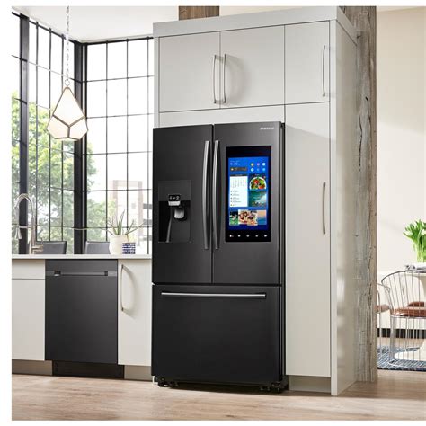 Samsung 24.2 cu. ft. Family Hub French Door Smart Refrigerator in Black Stainless | Hodgins Home ...