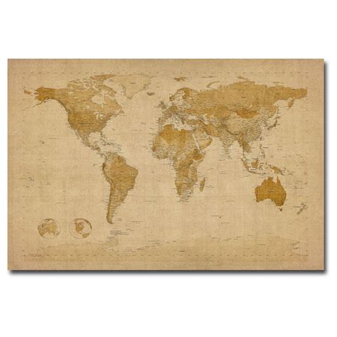 Michael Tompsett's Antique World Map Canvas Wall Art - 236060, Wall Art at Sportsman's Guide