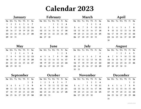 Blank Calendar 2023 Printable – Printable Template Calendar