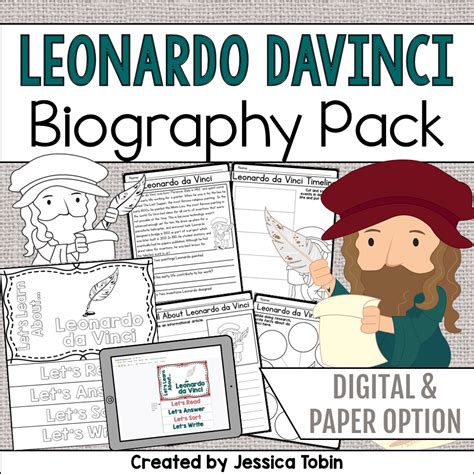 Leonardo da Vinci Biography Pack - Elementary Nest