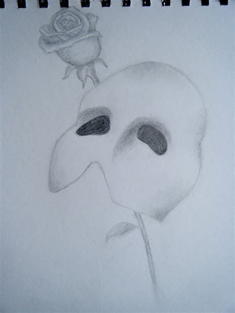 Phantom Of The Opera Mask Drawing at PaintingValley.com | Explore collection of Phantom Of The ...