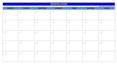 Printable Blank Monthly Calendar | Activity Shelter