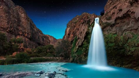 Night Waterfall Wallpaper