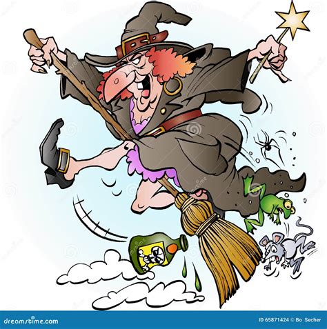 Witch And Her Broom Royalty-Free Cartoon | CartoonDealer.com #26144735