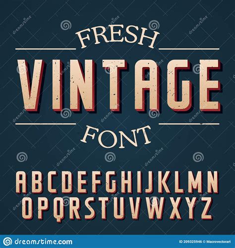 Fresh Vintage Font Poster Vector Design Illustration Stock Vector - Illustration of background ...