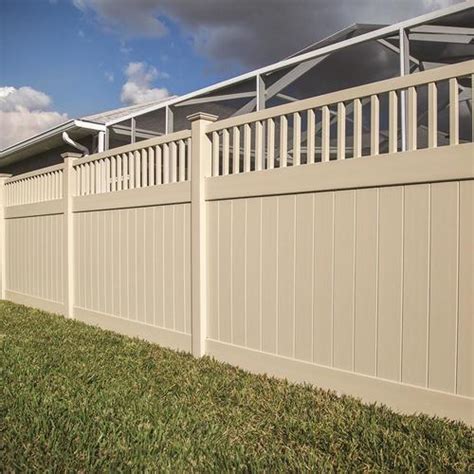 Freedom Portsmouth 6-ft H x 8-ft W Sand Vinyl Fence Panel in the Vinyl Fence Panels department ...