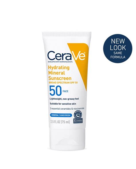 Hydrating Mineral Sunscreen Face Lotion SPF 50 | CeraVe