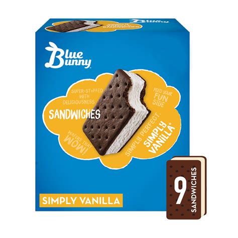 Blue Bunny Simply Vanilla Ice Cream Sandwiches - Shop Cones & Sandwiches at H-E-B