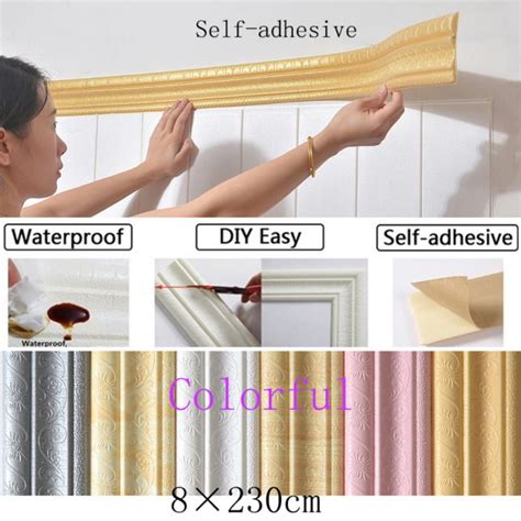 SUPERHOMUSE 3D Self-Adhesive Foam Wallpaper Stickers, Waterproof Wallpaper Border Peel and Stick ...