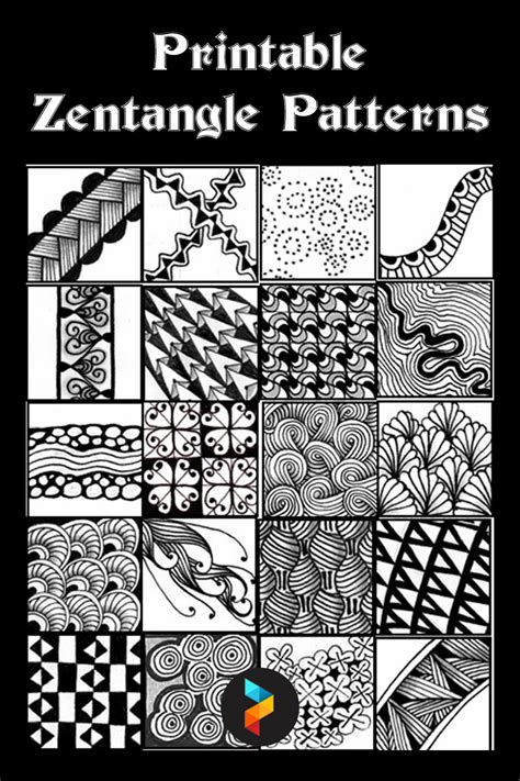 10 Best Printable Zentangle Patterns - printablee.com