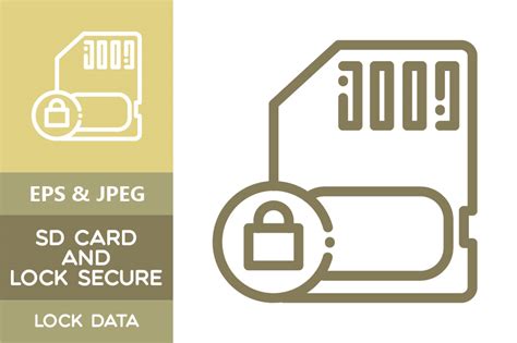 SD Card and Lock Secure-Lock Data Graphic by beldonbenediktus · Creative Fabrica