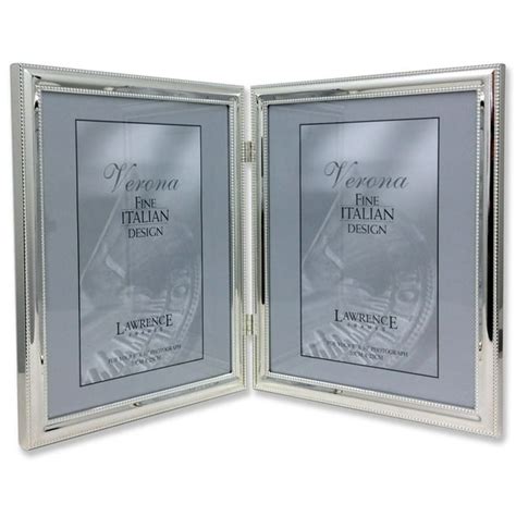 Lawrence Frames Silver Plated Double Bead 8x10 Hinged Double Picture Frame - Walmart.com ...