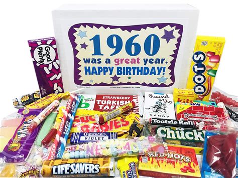 Woodstock Candy ~ 1960 60th Birthday Gift Box Nostalgic Retro Candy Mix from Childhood for 60 ...