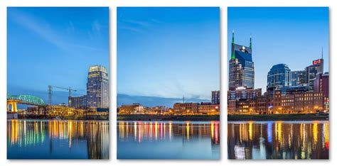 Nashville Tennessee Skyline Canvas Print Wall Art 3 Panel | Etsy