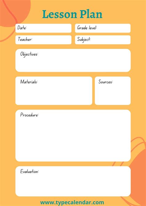 Free Editable Blank Lesson Plan Template Word - Printable Online