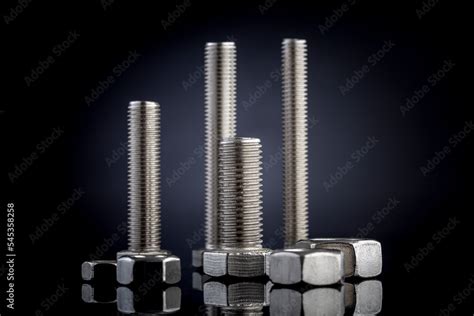 stainless steel fasteners nuts and bolts for different industrial applications Stock Photo ...